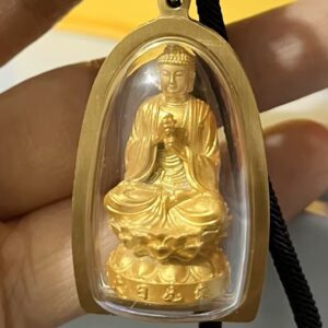 Amuleto Thailandia tempio oro Sakyamuni Buddha sicurezza buona fortuna